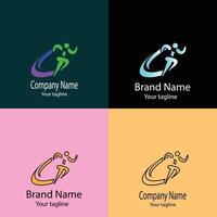 Unique Simple logo design with different designs of the same shape For business company. vector