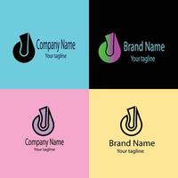 Advanced logo design with different designs of the same shape For business company. vector