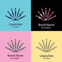 Unique Excellent logo design with different designs of the same shape For business company. vector