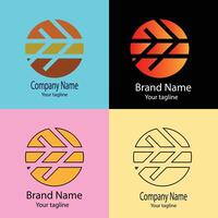 reactive logo design with different designs of the same shape For business company. vector