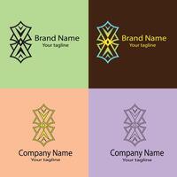Unique Varied logo design with different designs of the same shape For business company. vector