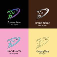 Latest Unique logo design with different designs of the same shape For business company. vector