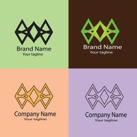 Unique Precious logo design with different designs of the same shape For business company. vector