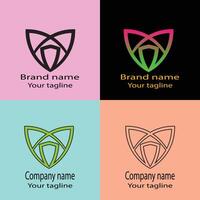Latest great logo design with different designs of the same shape For business company. vector