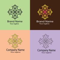 Unique Beautiful logo design with different designs of the same shape For business company. vector