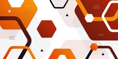 Abstract 3D background with hexagonal pattern. Modern design with simple geometric shape orange and brown pattern. vector