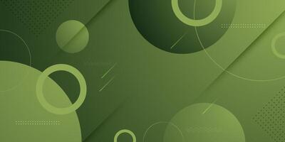 Abstract 3D circle background with colorful green shapes pattern design. vector