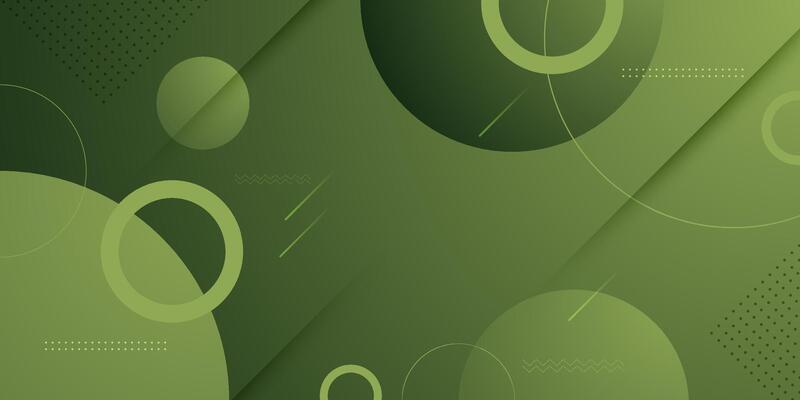 Abstract 3D circle background with colorful green shapes pattern design.
