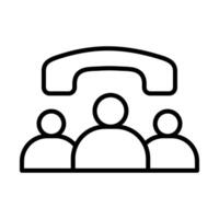 Call Queue Line Icon Design vector