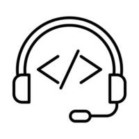 Call Center Software Line Icon Design vector