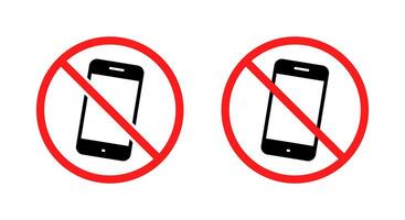 Mobile phone prohibition area icon in generic design. No smartphone zone sign symbol vector