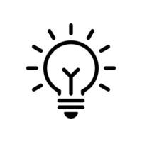 Light bulb, lamp outline icon. Insight, idea sign symbol vector