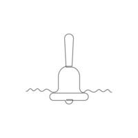 one line art hand bell illustration. line art, one continuous line, simple, hand drawn and sketch style. for icons, symbols, signs or logos vector