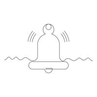 one line art classic bell illustration. line art, one continuous line, simple, hand drawn and sketch style. for icons, symbols, signs or logos vector