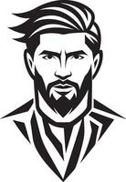 a man with a beard and mustache in a black and white drawing vector
