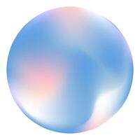 Abstract gradient sphere in soft blue, pink, and white tones isolated on a white background. Modern minimalistic illustration vector