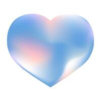 Abstract gradient heart in soft blue, pink, and white tones isolated on a white background. Modern minimalistic illustration symbolizing love and harmony vector