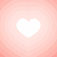 White heart in the center of layered peach and lavender concentric heart shapes. Abstract Valentine-themed background design. Valentine's Day and love concept. vector