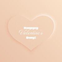 Heart-shaped design Happy Valentines day peach gradient background. Minimalistic Valentine-themed illustration soft lighting effect. Valentines Day concept. Greeting card, invitation, and poster vector