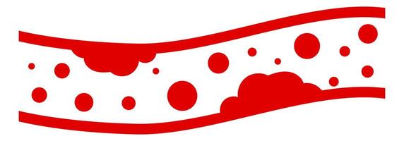 Abstract red and white wavy design with circular and bubble-like shapes. Minimalistic geometric illustration vector