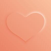 Single peach heart on a gradient background. Elegant, glowing design symbolizing love and intimacy. Perfect for romantic themes or Valentine's Day vector