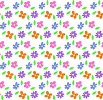 Seamless texture in the form of a floral pattern of multi-colored flowers and leaves on a white background vector