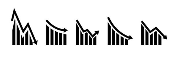Growth icon. Graph or diagram with arrow going up and down. vector