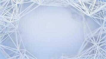 Abstract white wire plexus structure on blue background video