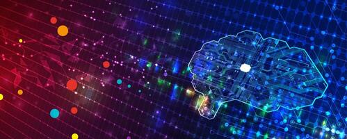the brain is surrounded by colorful dots vector
