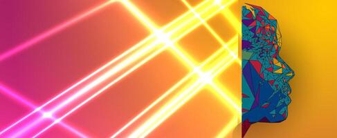 a colorful abstract image of a man's head vector