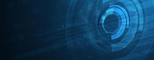a futuristic background with a blue circular design vector