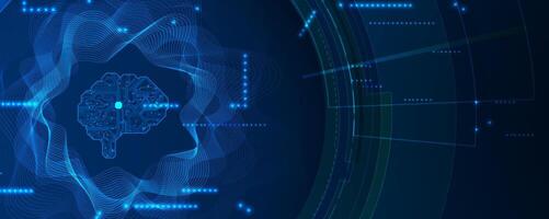 the brain is surrounded by a blue background vector