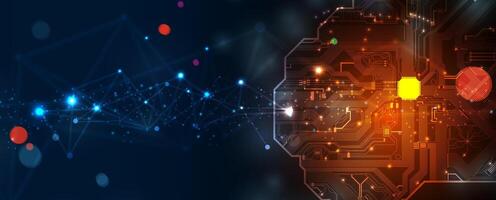 the future of blockchain technology on dark mackground vector