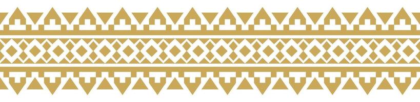 Boho Geometric Gold Pattern and Border Design. vector