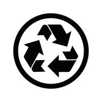 a black and white image of a recycling symbol vector