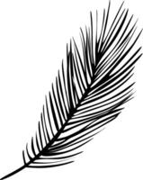 a black and white drawing of a palm leaf vector