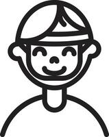 a black and white line drawing of a man with a bandage on his head vector