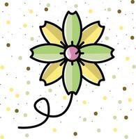 a flower with a bow on it is shown vector