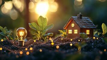 a house and light bulb in the ground video