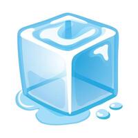 Piece of ice cube melting vector