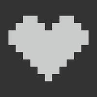 Stylized pixel monochrome Heart shape in minimalism. White or Black Day greeting design element idea. Isolated illustration Thematic cards or web promo banner, leaflets, print materials or tags vector
