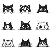 Cat Face Silhouette Bundle vector