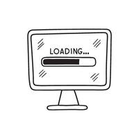 A progress bar loading on a computer screen, indicating completion vector