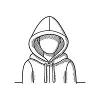 A mysterious figure with a hood pulled low, keeping their face hidden, embodying incognito vector