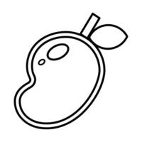Black and White Coloring Sketch Outline Image of Mango vector
