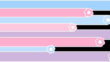 Pastel flower transition motion graphic with alpha channel. Pink, blue and purple horizontal lines transition animated on transparent background. Flora, blossom, stripe. video