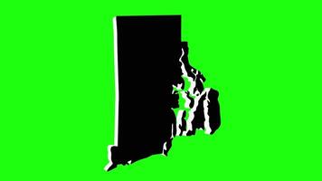 green screen icon 3d icon map of the state of Rhode Island video