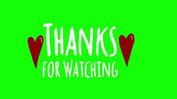 Thanks for watching animation with hearts video