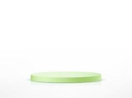 White background 3d with green podium. 3D abstract studio room with pedestal podium. Space for selling products on the website. vector