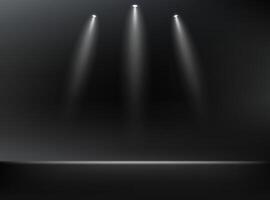 Black Spotlight Background With Dark Background. Space for selling products on the website. Empty room with spotlight effect. illustration. vector